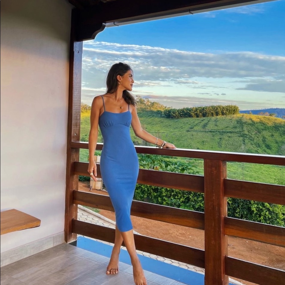 Camila Coelho (revolve) Claudia Midi Dress XS Blue